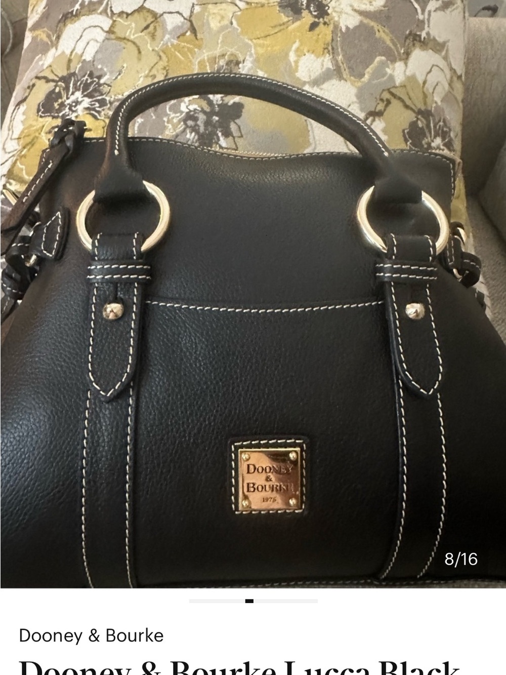 Dooney & Bourke Black Leather Satchel with Matching Continental Wallet - Picture 3 of 16